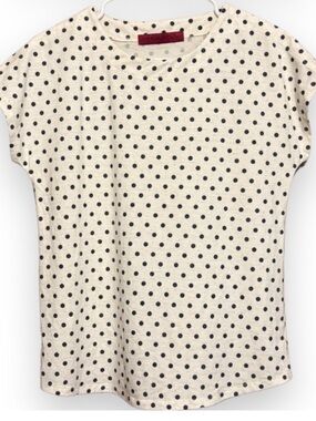 Love Scarlett Cream Polka Dot Women’s Tee SZ L